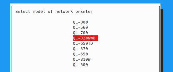 Auswahl des Drucker-Modells