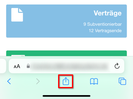 Teilen-Optionen öffnen