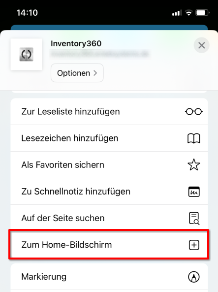 Zum Home-Bildschirm hinzufügen