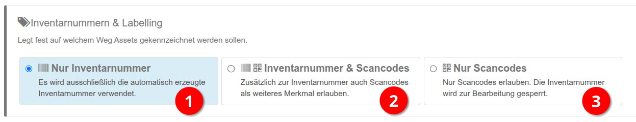 Zugewiesene Scancodes eines Hardware-Assets