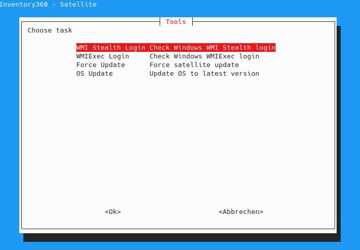Satellit Konsole - WMI Stealth Login