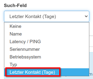 Such-Feld - Letzter Kontakt