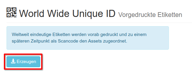 Erstellen von World Wide Unique ID Codes
