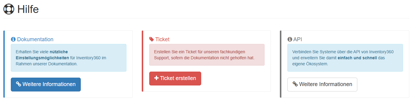 Hilfe der den Adminbereich