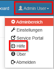 Aufruf der Hilfe