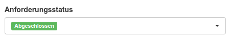 Status der Betriebsmittelanforderung