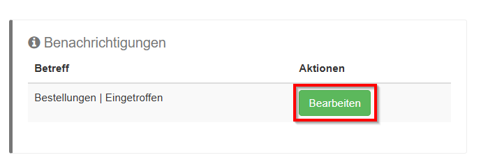Mögliche anpassbare Benachrichtigungen
