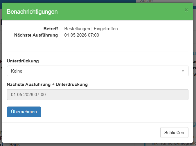 Benachrichtigungsdialog