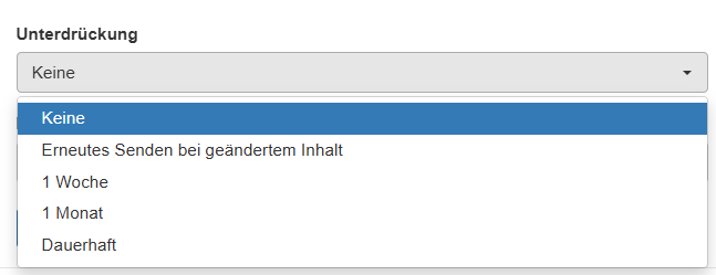 Verschiedene Unterdrückungsmodus