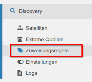 Wechsel in die Discovery Zuweisungsregeln