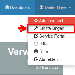 Aufrufen der persönlichen Einstellungen