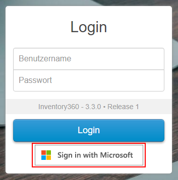 Standard Login mit Eingabe und SSO-Anmeldung