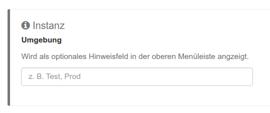 Eingabe einer optionalen Umgebung