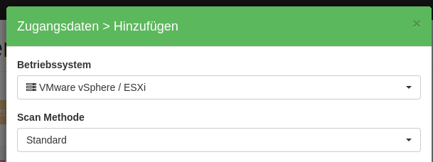 Zugangsdaten für ESXi hinzufügen