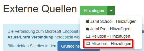 Auswahl der passenden externen Quelle