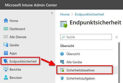 Intune - Sicherheitsbaselines