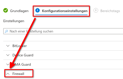 Intune - Firewallkonfiguration