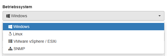 Auswahl des Betriebssystems