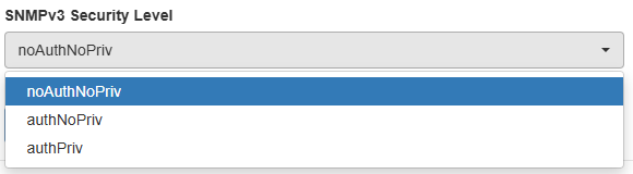 Auswahl des Security Levels für SNMPv3