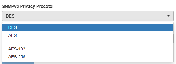 Auswahl des SNMPv3 Privacy Protcol