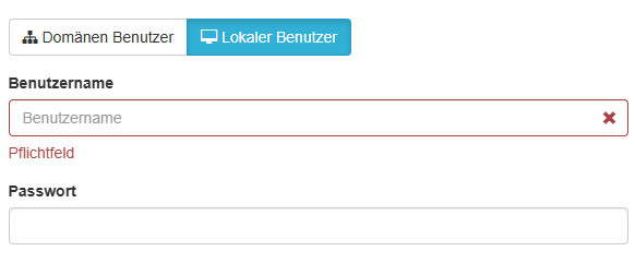 Daten für Nutzung des lokalen Benutzers