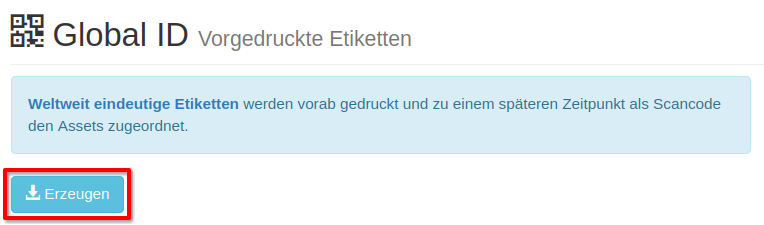 Erstellen von Global ID Codes