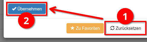 Zurücksetzen der einzelnen Ansicht