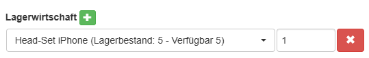 Vorab zugewiesene Lagerartikel für die Rückgabe