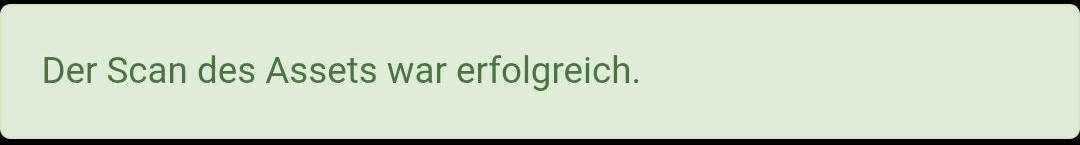 Hinweis bei erfolgreichem Scan