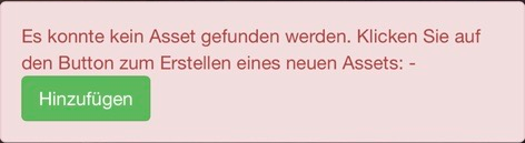 Hinweis bei nicht erfolgreichem Scan