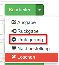 Umlagerung eines Lagerartikels