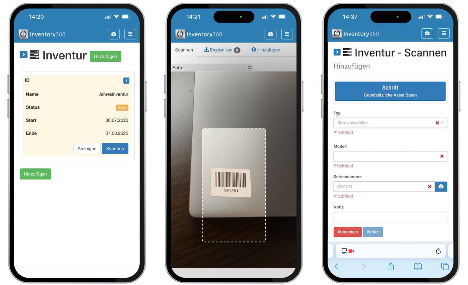 Mobile Inventur von Neu- und Bestandsgeräten