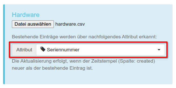 Auswahl des gemeinsamen Merkmals