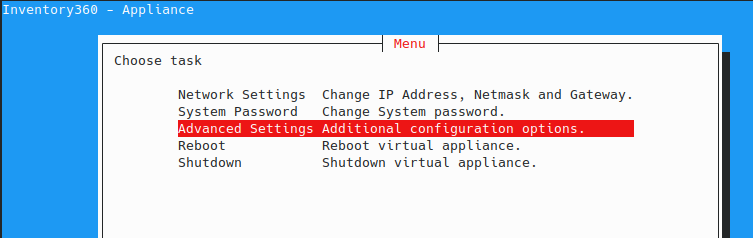 Advanced Settings in der Verwaltungskonsole