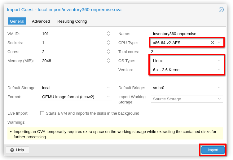 Schritt 5 - Einstellungen im Bereich: General